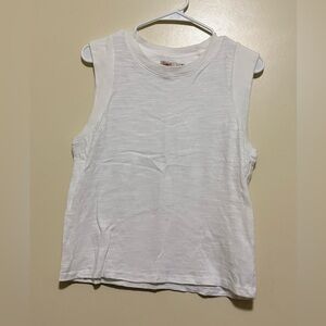 Faherty White Sleeveless Crewneck Tank